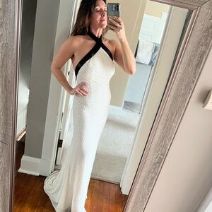 Classic White and Black Dress